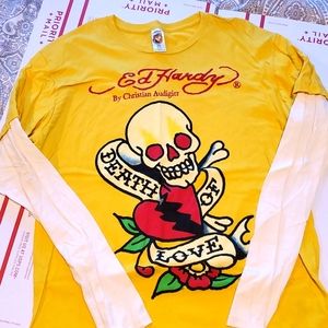 Mint xl men's long sleeve Ed Hardy tee